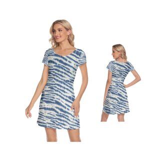 Women's Lounge Shirt/Gown Blue White